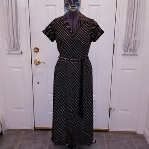 Black & Cream Button Down Cotton Maxi Dress 6
